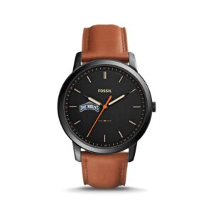 Fossil Mount St. Mary's Mountaineers The Minimalist Slim Light Brown Leather Watch