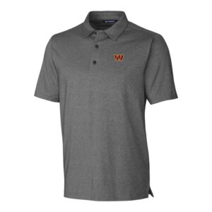 Men's Cutter & Buck Heathered Charcoal Washington Commanders Forge Heathered Stretch Polo