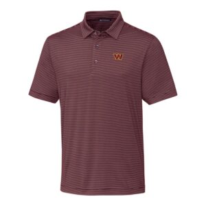 Men's Cutter & Buck Burgundy Washington Commanders Forge Pencil Stripe Stretch Polo