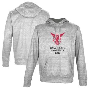 Men's ProSphere Gray Ball State Cardinals Dad Name Drop Pullover Hoodie