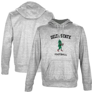 Men's ProSphere Gray Delta State Statesmen Football Name Drop Pullover Hoodie