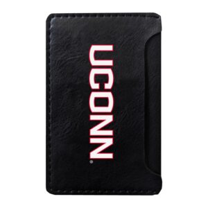 Black UConn Huskies Faux Leather Phone Wallet Sleeve