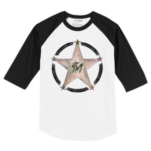 Infant Tiny Turnip White/Black Miami Marlins Military Star Raglan 3/4 Sleeve T-Shirt