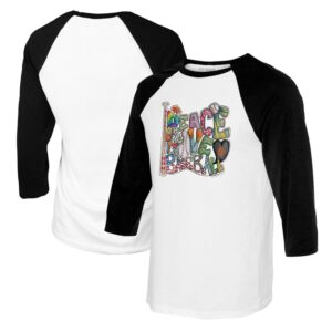 Youth Tiny Turnip White/Black Baltimore Orioles Peace Love Baseball Raglan 3/4 Sleeve T-Shirt