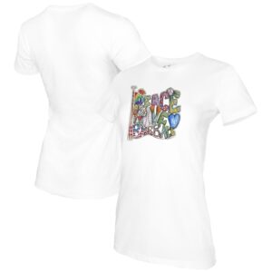 Women's Tiny Turnip White Kansas City Royals Peace Love Baseball T-Shirt