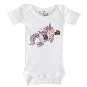 Infant Tiny Turnip White Cleveland Guardians Unicorn Bodysuit