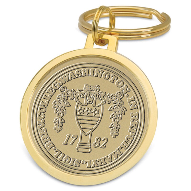 Gold Washington College Shoremen Team Logo Split-Wire Key Ring