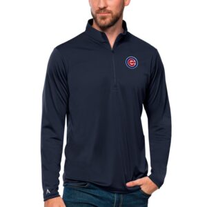 Men's Antigua Navy Chicago Cubs Tribute Quarter-Zip Pullover Top