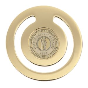 Gold UAlbany Great Danes Shield Logo Bookmark