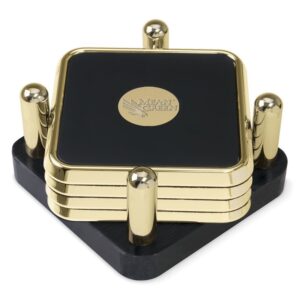 North Texas Mean Green Gold 4-Piece Square Coaster Set