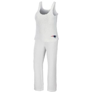 Women's WEAR by Erin Andrews Cream New England Patriots Cozy Scoop Neck Tank Top & Pants Sleep Set