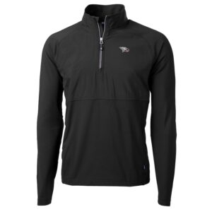 Men's Cutter & Buck Black North Carolina Central Eagles Adapt Eco Knit Hybrid Recycled Quarter-Zip Pullover Top