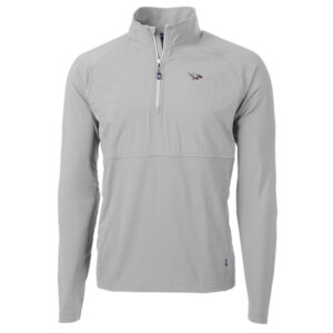 Men's Cutter & Buck Silver North Carolina Central Eagles Adapt Eco Knit Hybrid Recycled Quarter-Zip Pullover Top