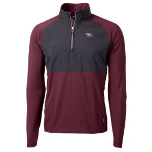 Men's Cutter & Buck Maroon/Black North Carolina Central Eagles Adapt Eco Knit Hybrid Recycled Quarter-Zip Pullover Top
