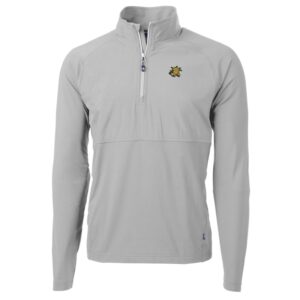 Men's Cutter & Buck Silver Wichita State Shockers Adapt Eco Knit Hybrid Recycled Quarter-Zip Pullover Top
