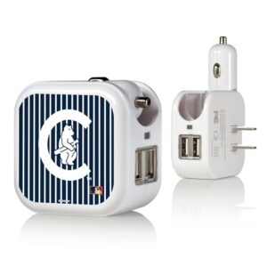 Chicago Cubs 1911-12 2-in-1 Pinstripe Cooperstown Design USB Charger