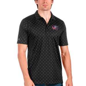 Men's Antigua Black Columbus Blue Jackets Spark Polo