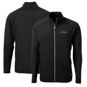 Men's Cutter & Buck Black Santa Clara Broncos Big & Tall Adapt Eco Knit Hybrid Recycled Full-Zip Jacket