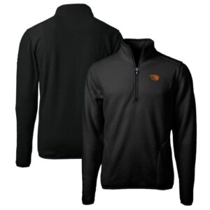 Men's Cutter & Buck Black Oregon State Beavers Big & Tall Cascade Eco Sherpa Fleece Quarter-Zip Jacket