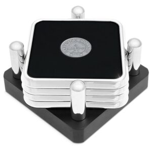 Silver Hartwick College Hawks 4-Piece Square Coaster Set in Presentation Stand
