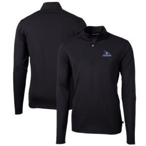 Men's Cutter & Buck Black Creighton Bluejays Big & Tall Virtue Eco Pique Recycled Quarter-Zip Pullover Top