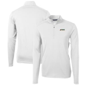 Men's Cutter & Buck White Florida A&M Rattlers Big & Tall Virtue Eco Pique Recycled Quarter-Zip Pullover Top