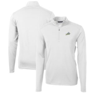Men's Cutter & Buck White Florida Gulf Coast Eagles Big & Tall Virtue Eco Pique Recycled Quarter-Zip Pullover Top