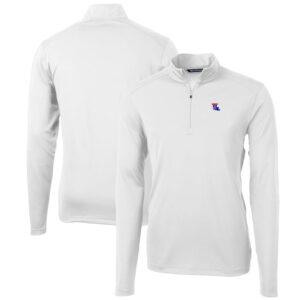 Men's Cutter & Buck White Louisiana Tech Bulldogs Big & Tall Virtue Eco Pique Recycled Quarter-Zip Pullover Top