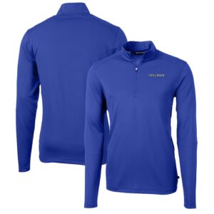Men's Cutter & Buck Royal Spelman College Jaguars Big & Tall Virtue Eco Pique Recycled Quarter-Zip Pullover Top