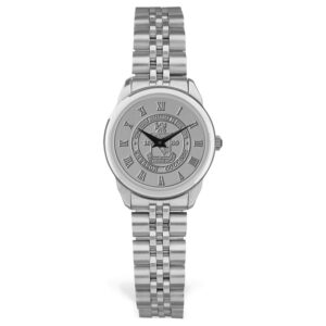 Women's Silver Emerson College Lions Medallion Rolled Link Bracelet Wristwatch