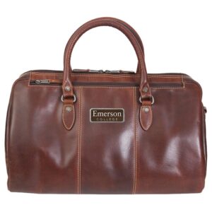 Brown Emerson College Lions Logo Plate Niagara Canyon Duffel Bag