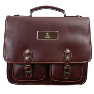 Brown New Hampshire Wildcats Logo Plate Sabino Briefcase