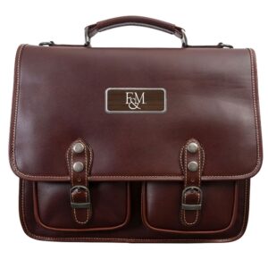 Brown Franklin & Marshall Diplomats Logo Plate Sabino Briefcase