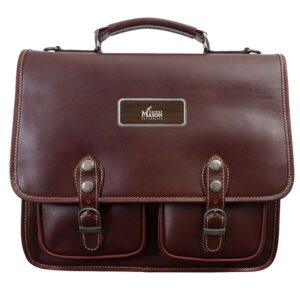 Brown George Mason Patriots Logo Plate Sabino Briefcase