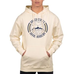 Men's Uscape Apparel Cream Navy Midshipmen Standard Pullover Hoodie