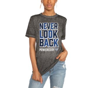 Women's Gameday Couture Charcoal BYU Cougars PoweredBy Never Look Back Acid Wash T-Shirt