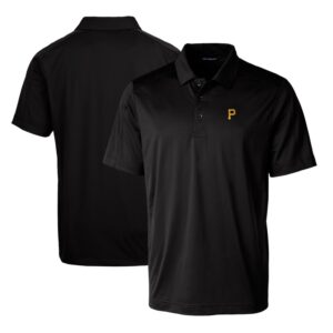 Men's Cutter & Buck Black Pittsburgh Pirates Prospect Textured Stretch Big & Tall Polo