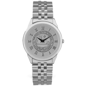 Men's Silver Augsburg University Medallion Rolled Link Bracelet Wristwatch