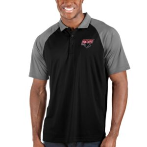 Men's Antigua Black/Gray Clark Atlanta University Panthers Nova Polo