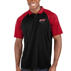 Men's Antigua Black/Red Clark Atlanta University Panthers Nova Polo