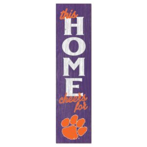 Clemson Tigers 12'' x 48'' This Home Leaning Sign