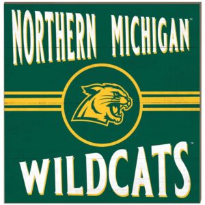 Northern Michigan Wildcats 10'' x 10'' Retro Team Sign