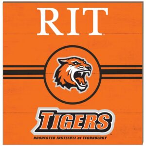 Rochester Institute of Technology Tigers 10'' x 10'' Retro Team Sign