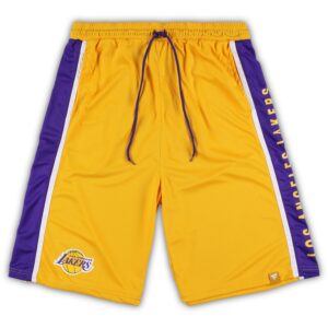 Men's Fanatics Gold Los Angeles Lakers Big & Tall Referee Iconic Mesh Shorts