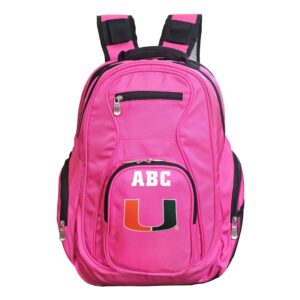 MOJO Pink Miami Hurricanes Personalized Premium Laptop Backpack