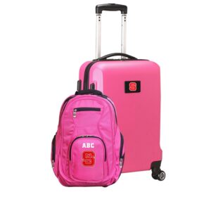 MOJO Pink NC State Wolfpack Personalized Deluxe 2-Piece Backpack & Carry-On Set