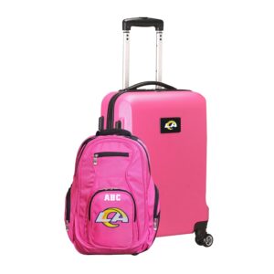 MOJO Pink Los Angeles Rams Personalized Deluxe 2-Piece Backpack & Carry-On Set