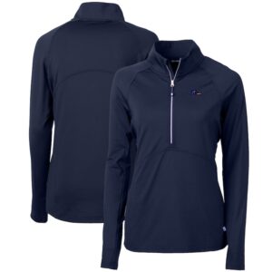Women's Cutter & Buck Navy Baltimore Ravens Adapt Eco Knit Stretch Recycled Half-Zip Pullover Top