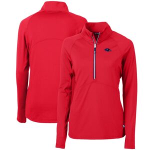 Women's Cutter & Buck Red Baltimore Ravens Adapt Eco Knit Stretch Recycled Half-Zip Pullover Top