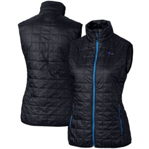 Women's Cutter & Buck Navy Baltimore Ravens Rainier PrimaLoft Eco Full-Zip Puffer Vest